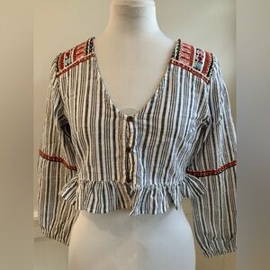 Raga long sleeve crop top size: medium